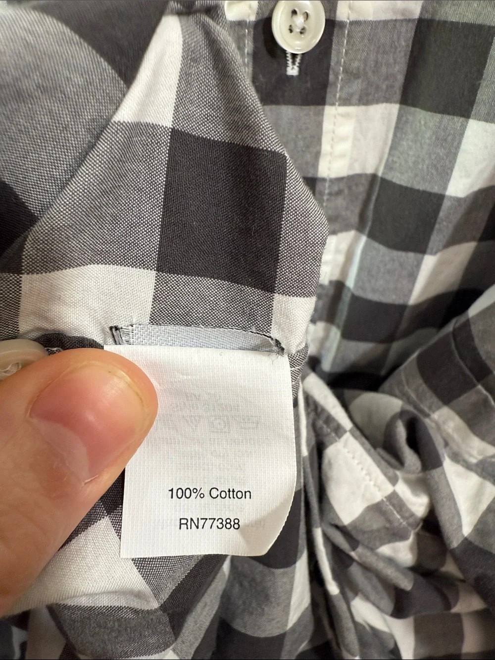J.Crew Slim Fit Gingham Button Down‎ Shirt XL Gray White Cotton Casual Classic